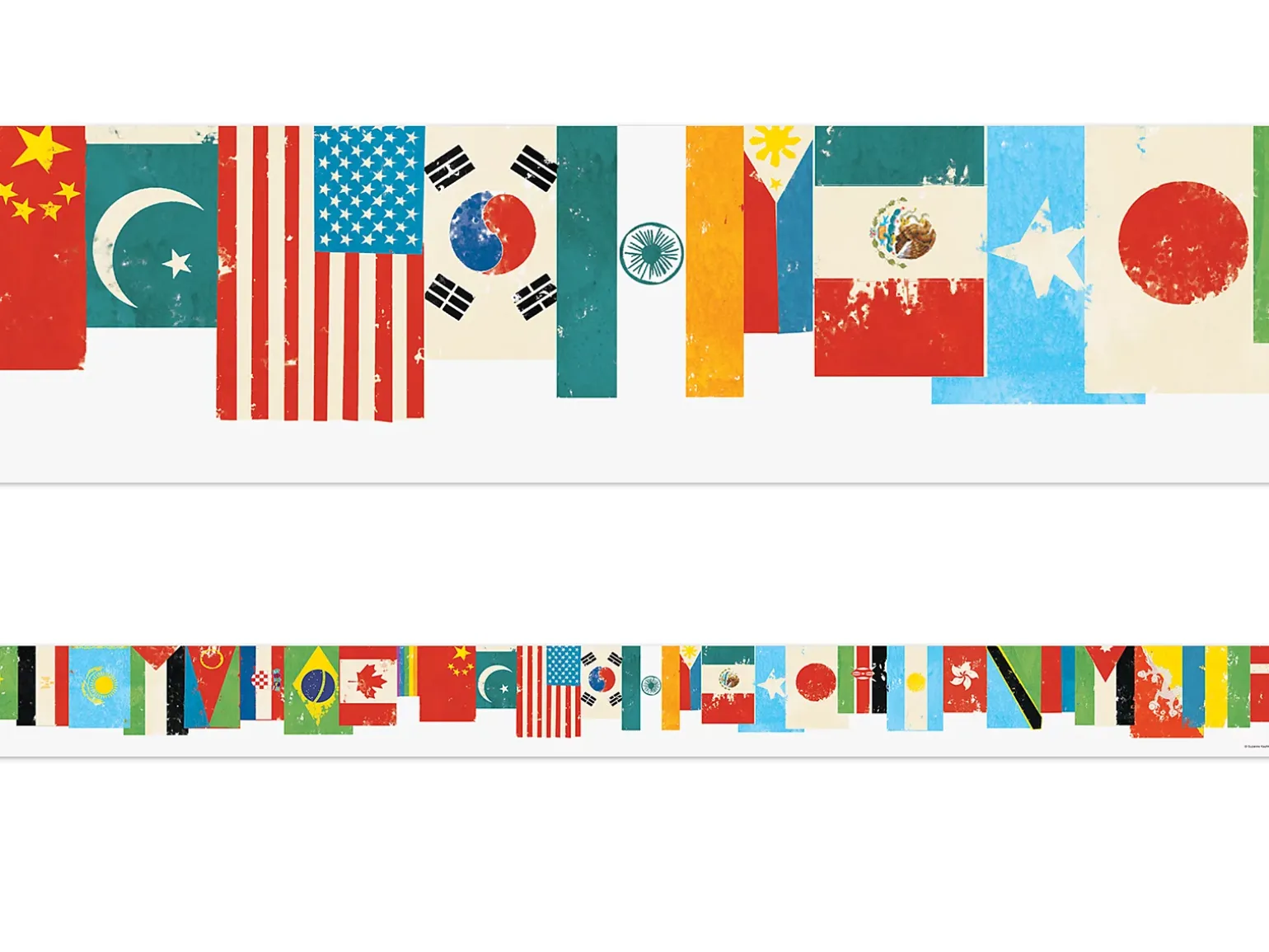 All Are Welcome World Flag Border