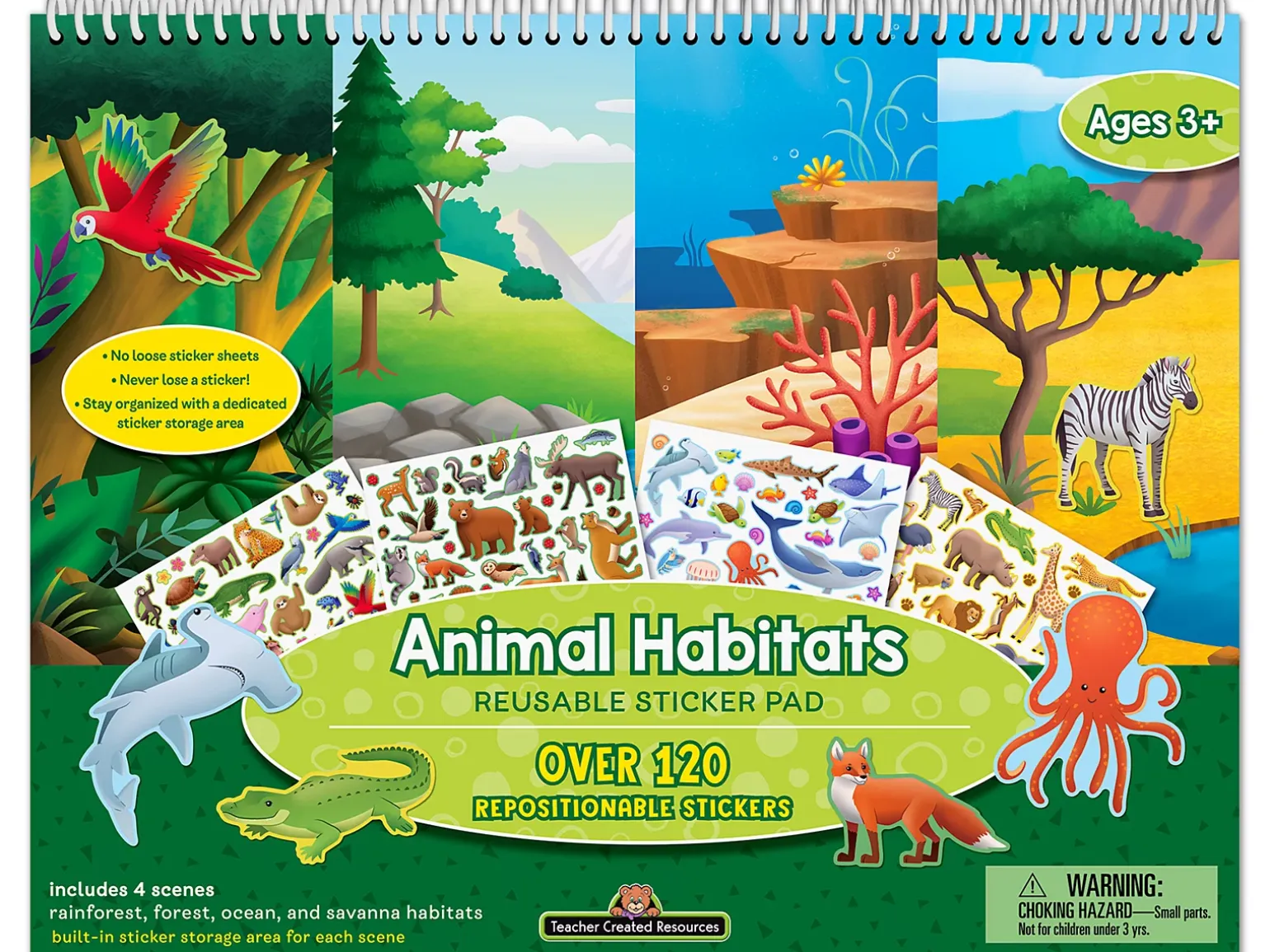Animal Habitats Reusable Sticker Pad