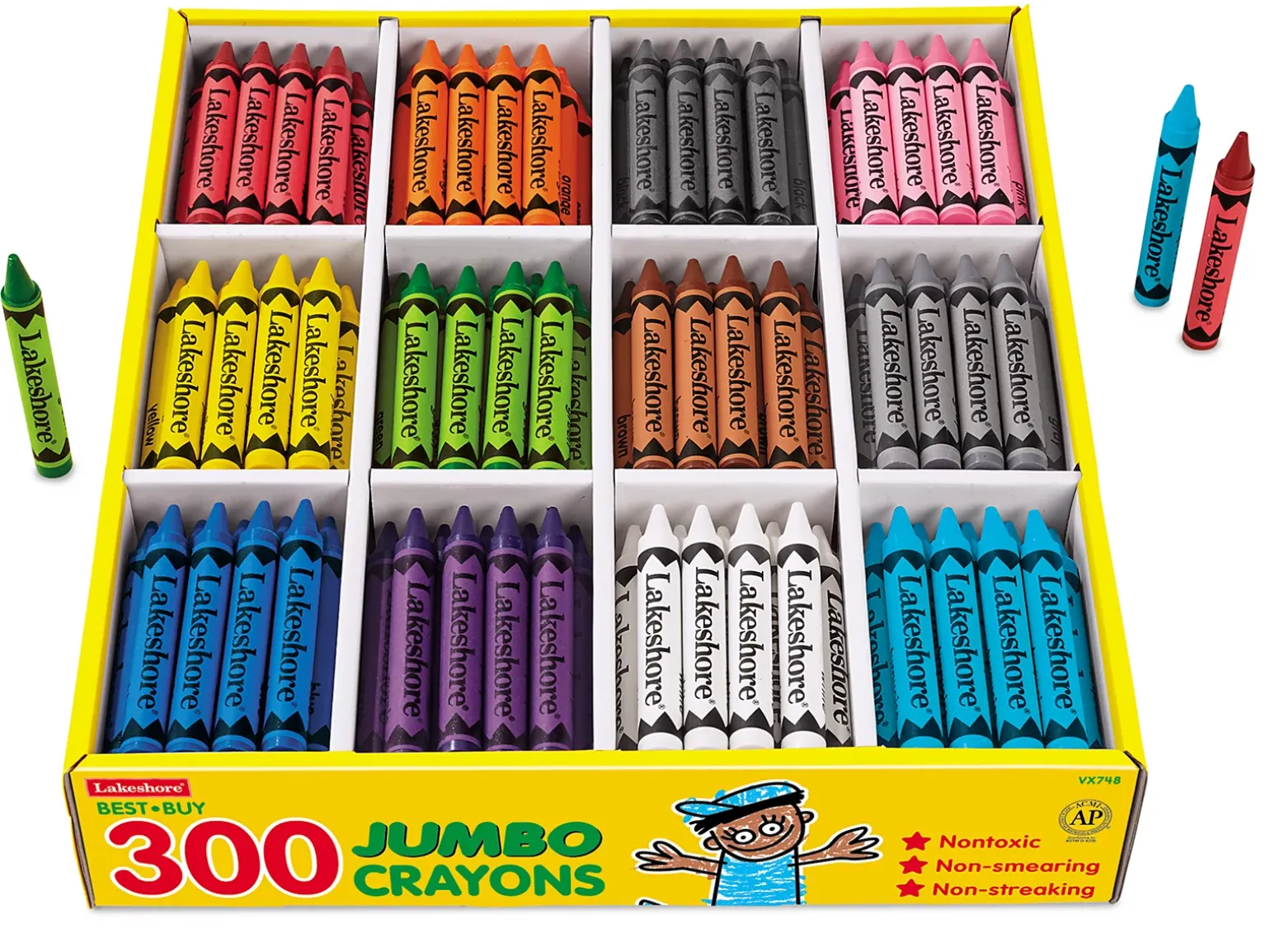 Best-Buy Jumbo Crayons - 12-Color Box