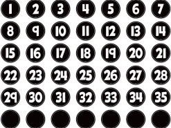 Black-And-White Numbers Magnetic Accents