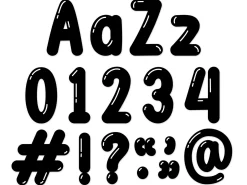 Black Bubble 4" Punch-Out Letters