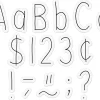 Black-On-White 4" Hand-Drawn Punch-Out Letters