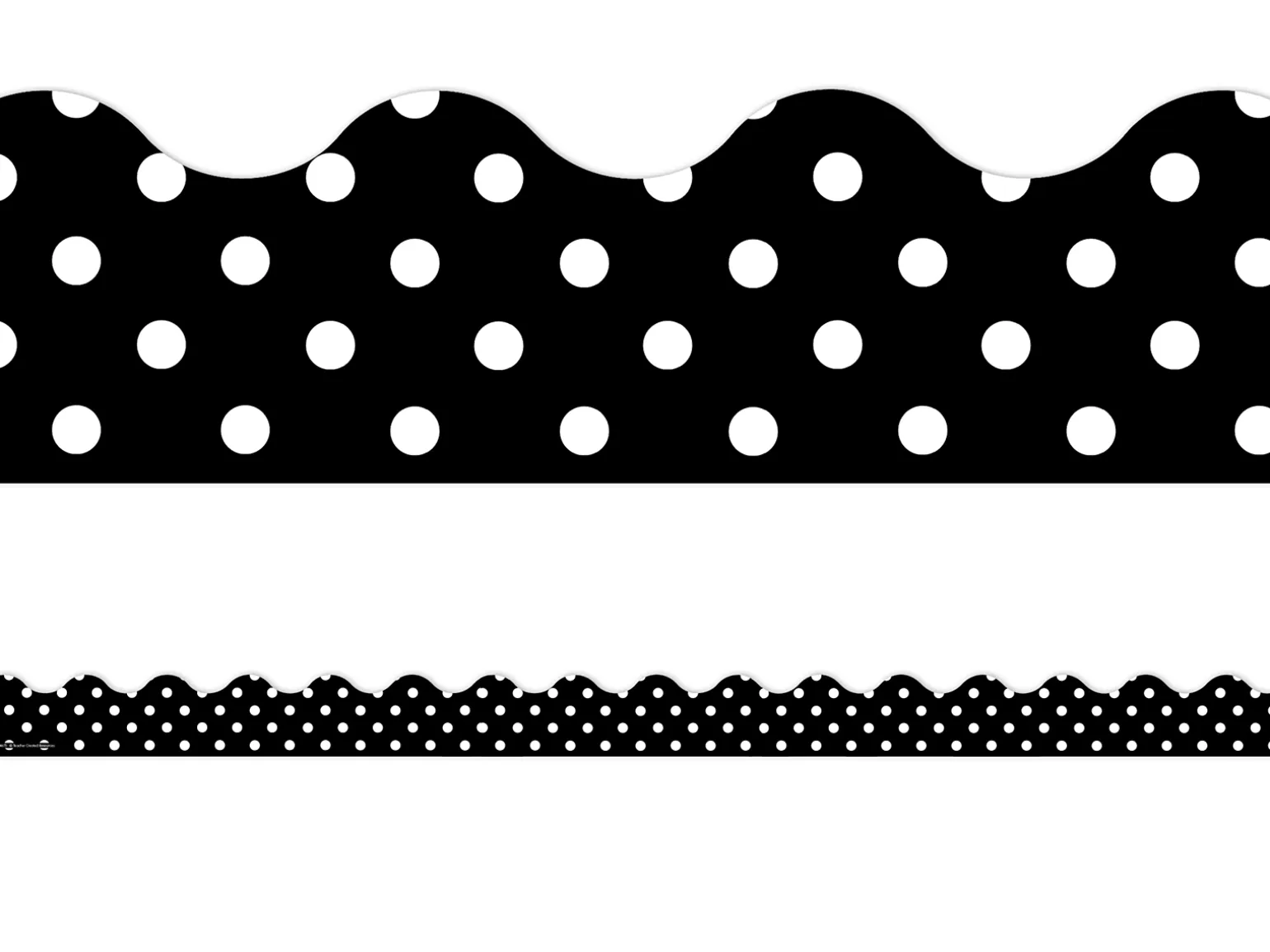 Black Polka Dot Scalloped Border