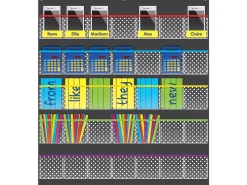 Black Polka Dot Storage Pocket Chart