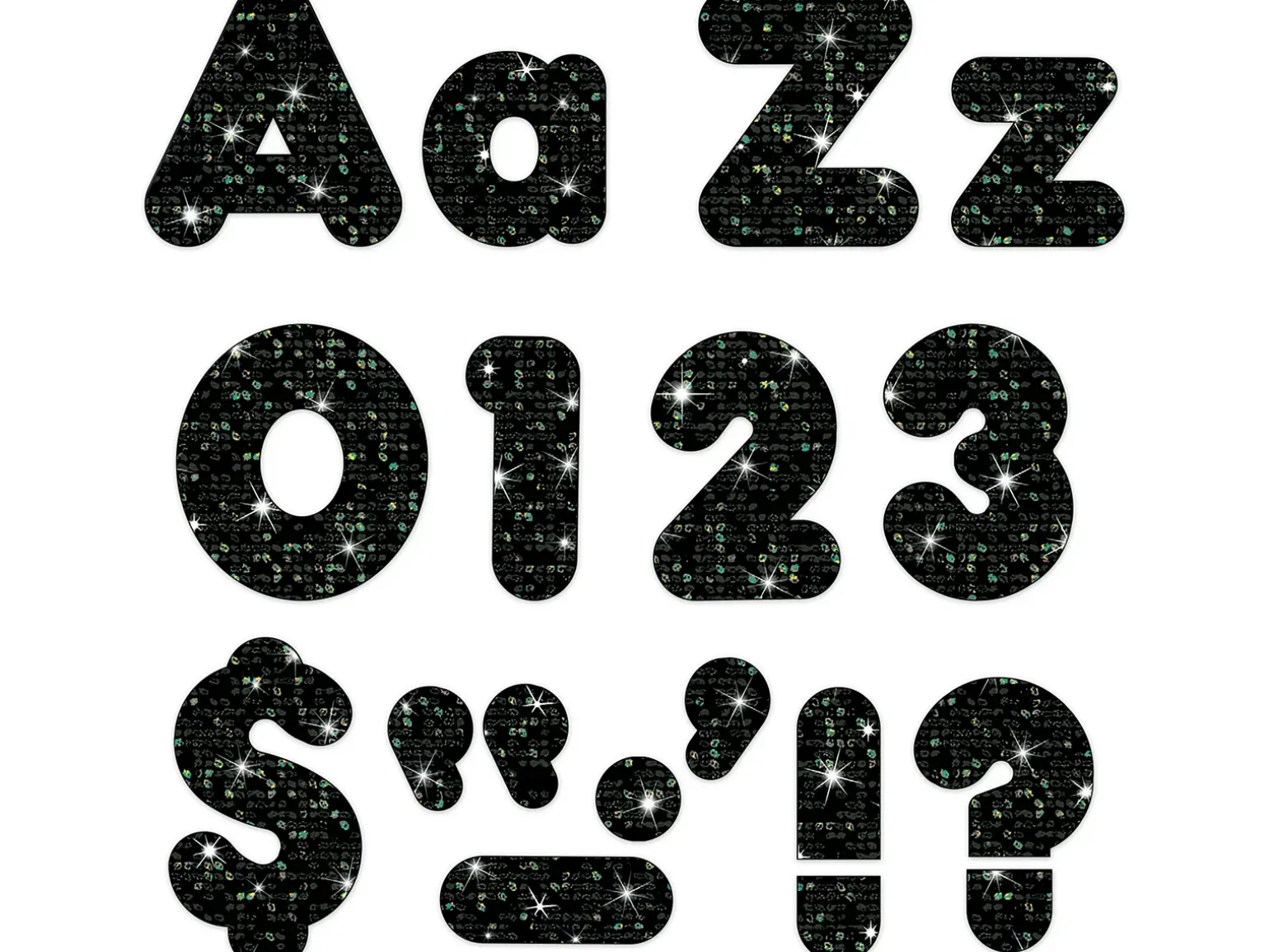 Black Sparkle 4" Punch-Out Letters