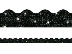 Black Sparkle Scalloped Border