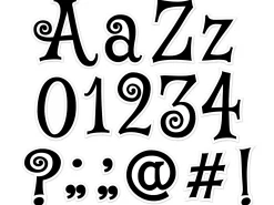 Black Swirl 4" Punch-Out Letters
