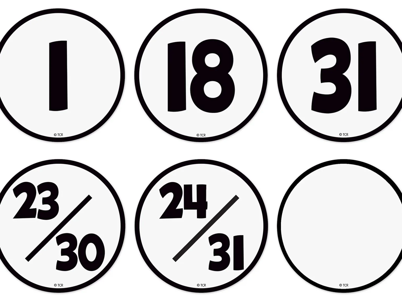 Black & White Calendar Mini Accents