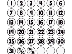 Black & White Calendar Mini Accents