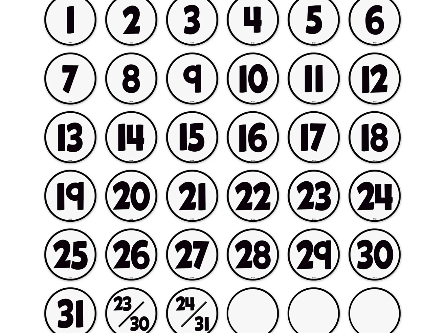 Black & White Calendar Mini Accents