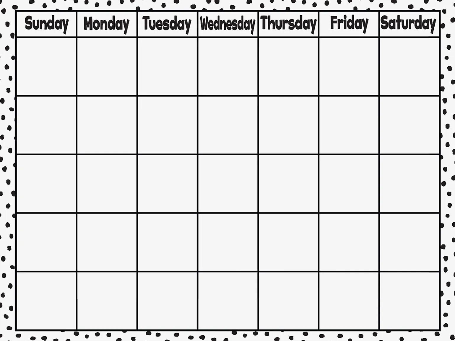 Black & White Classroom Calendar