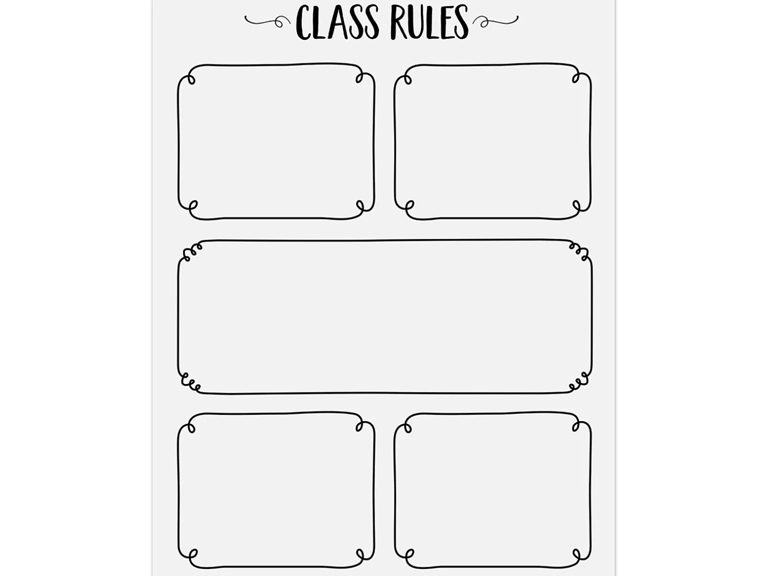 Black & White Classroom Rules Poster