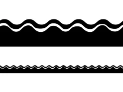 Black & White Double-Sided Scalloped Border