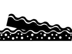 Black & White Double-Sided Scalloped Border