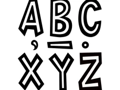 Black & White Fun Font 7" Punch-Out Letters