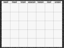 Black & White Messy Dot Classroom Calendar Poster