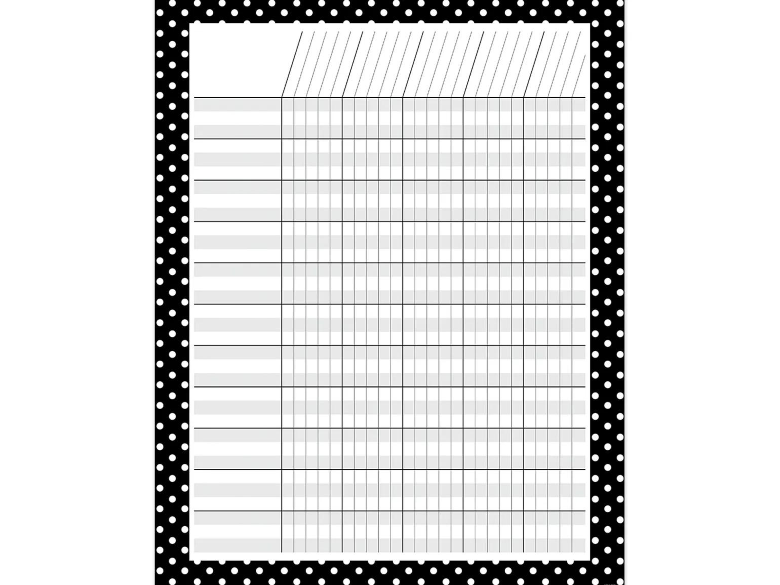 Black & White Polka Dot Incentive Chart