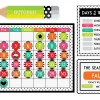 Black, White & Stylish Brights Calendar Bulletin Board Set