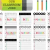 Black, White & Stylish Brights Classroom Jobs Bulletin Board Set