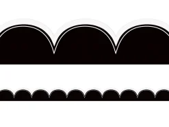 Black with White Scalloped Border