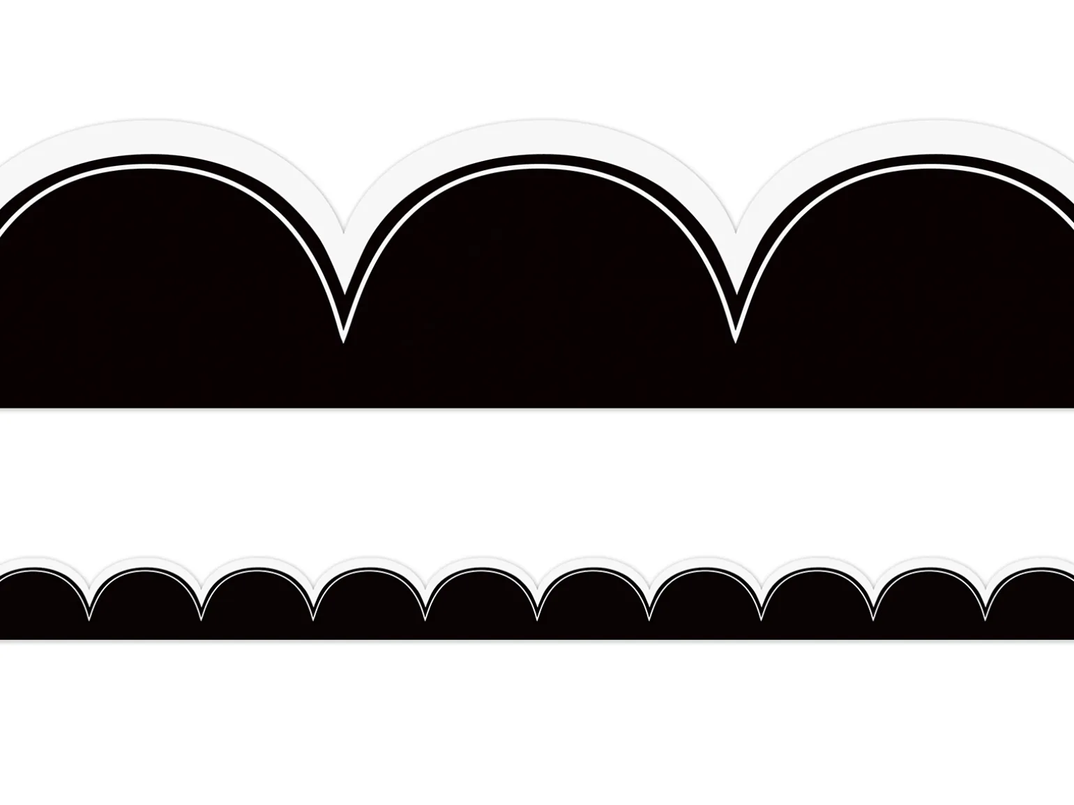 Black with White Scalloped Border