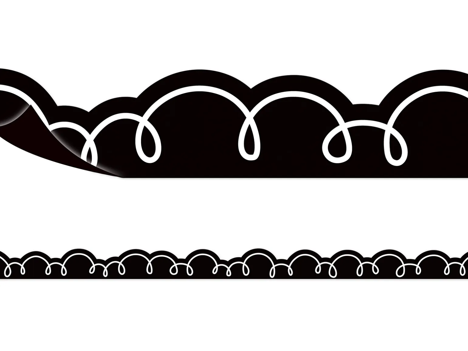 Black with White Squiggles Magnetic Border