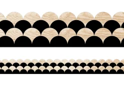Black & Wood Scalloped Border