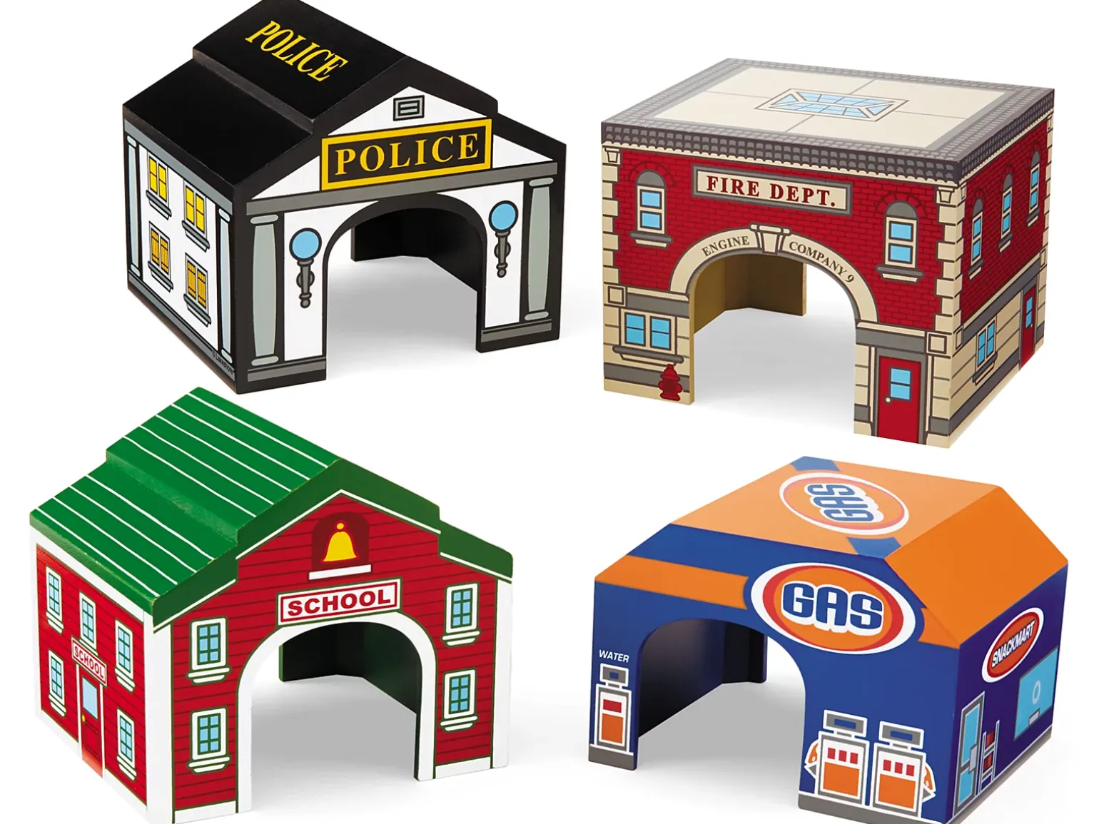 Block Play Garages - Set of 4