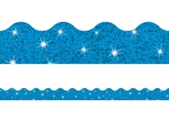 Blue Sparkle Scalloped Border