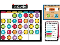 Bold & Bright Spanish Calendar Bulletin Board Set
