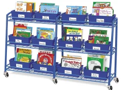 Books on Wheels Mobile Cart - 12 Bins