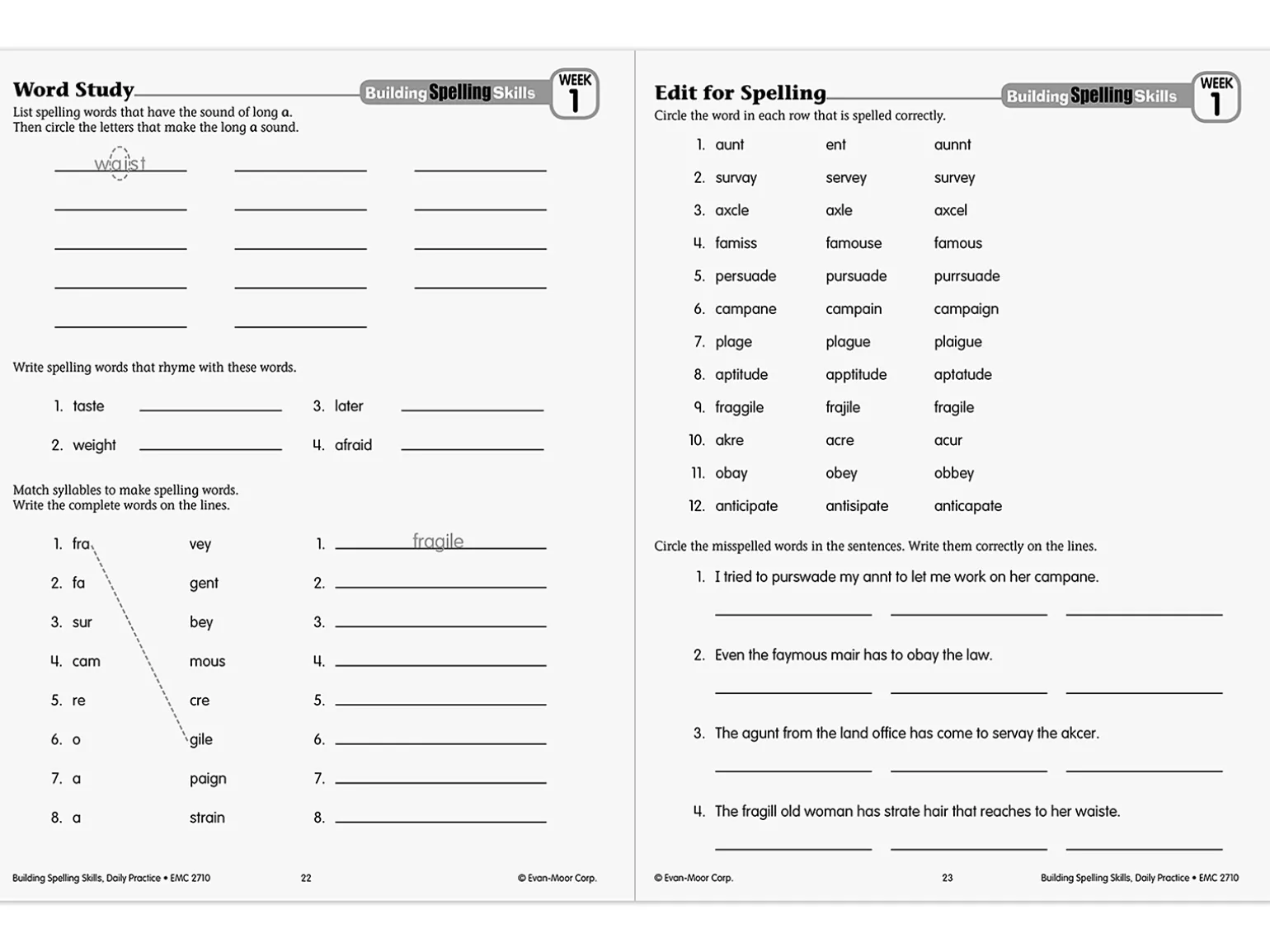 Building Spelling Skills Workbook - Gr. 6