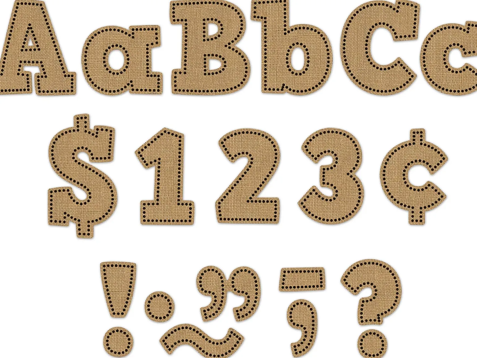 Burlap 4" Punch-Out Letters