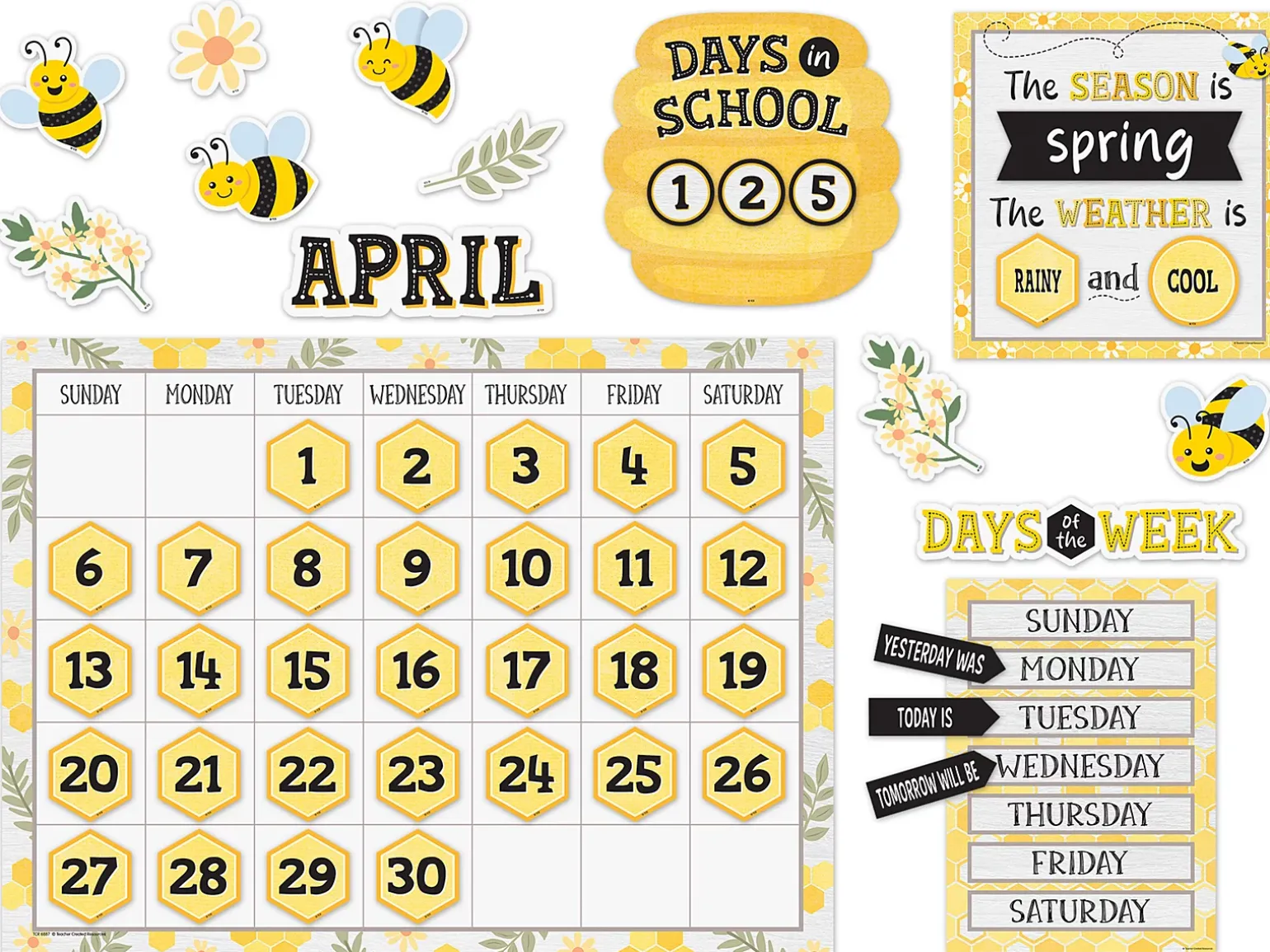 Buzzing Bees Calendar Bulletin Board Set