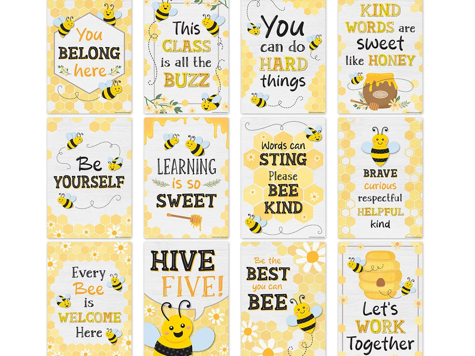 Buzzing Bees Motivational Small Poster Pack