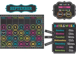 Chalkboard Brights Calendar Bulletin Board Set