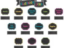 Chalkboard Brights Classroom Jobs Bulletin Board Set