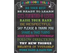 Chalkboard Brights Classroom Rules Poster