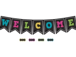 Chalkboard Brights Welcome Pennant Bulletin Board Set
