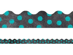 Chalk It Up! Turquoise Polka Dot Scalloped Border