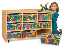 Classic Birch Big Bins See-Inside Storage Unit - 9 Cubby