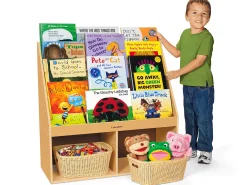 Classic Birch Help-Yourself Bookstand with Storage