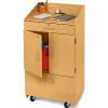 Classic Birch Mobile Locking Teacher Cabinet with Power
