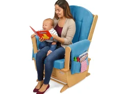 Classroom-Safe Glider Rocker - Blue Microfiber