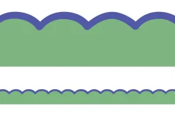 Color Crush Green with Blue Scalloped Border