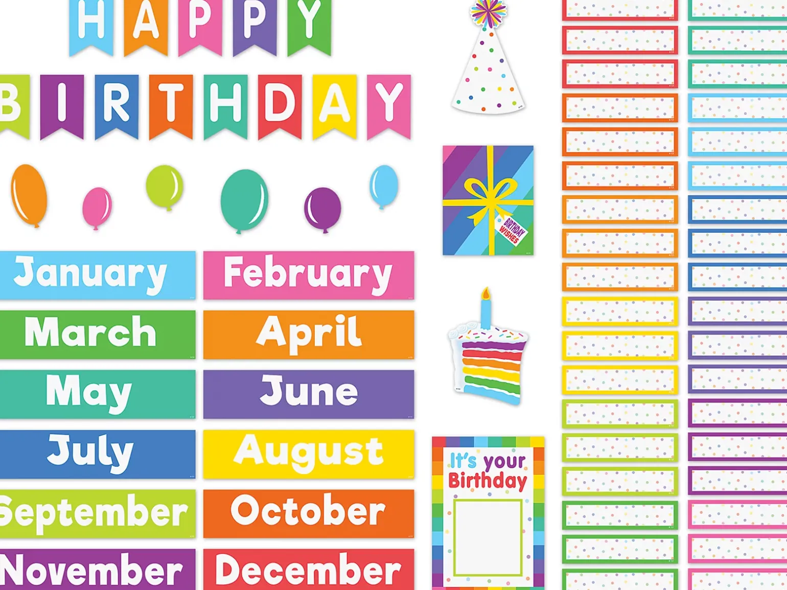 Colorful Birthday Bulletin Board Set