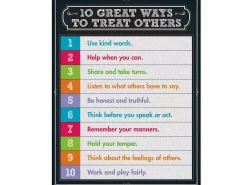 Colorful Chalkboard 10 Great Ways to Treat Others Poster