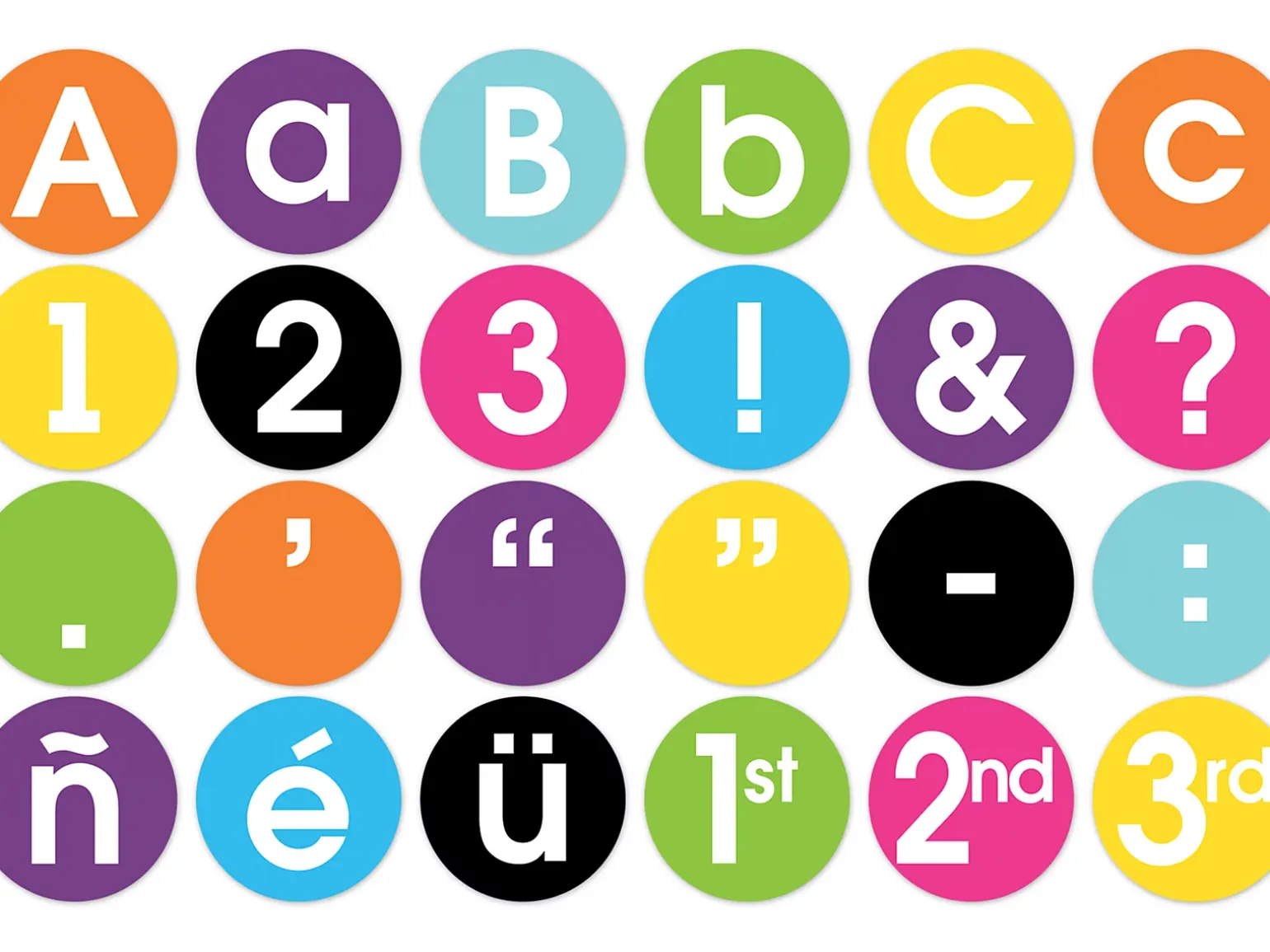 Colorful Circle 3" Punch-Out Letters