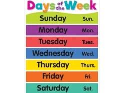 Colorful Days of the Week Poster