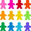 Colorful People Shape Mini Accents